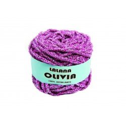 Ovillo 90grs lana OLIVIA multicolor FUCSIA + GRIS + BLANCO